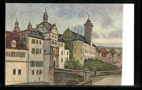Künstler-AK Bad Mergentheim a. d. T., Abbild des Schlosses