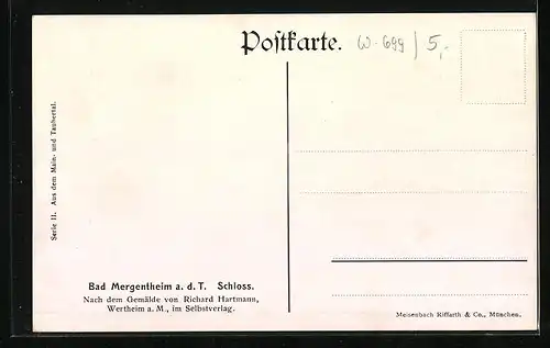 Künstler-AK Bad Mergentheim a. d. T., Abbild des Schlosses