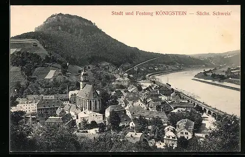 AK Königstein /Sächs. Schweiz, Stadt und Festung