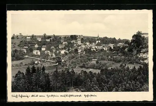 AK Hohnstein /Sächs. Schweiz, Blick vom Hockstein auf den Luftkurort