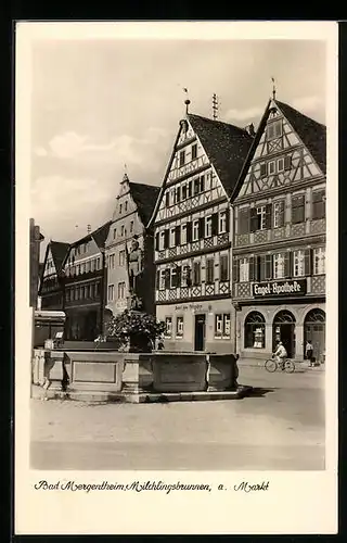 AK Bad Mergentheim, Milchlingsbrunnen a. Markt