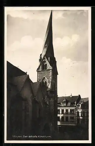 AK Mayen, Blick auf den schiefen Kirchturm