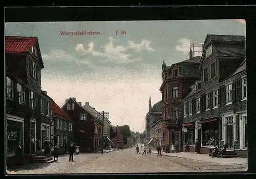 AK Wermelskirchen, Eich-Strasse mit Geschäften