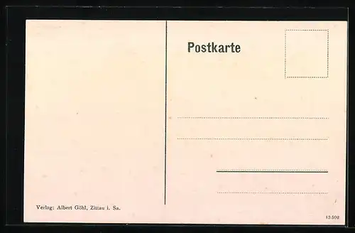 AK Seifhennersdorf i. Sa., Postamt mit Passanten