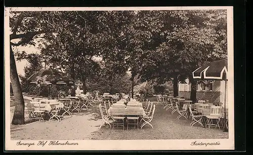 AK Helenabrunn, Genenger Hof, Gartenpartie
