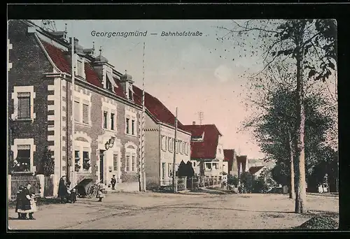 AK Georgensgmünd, Bahnhofstrasse mit Häusern