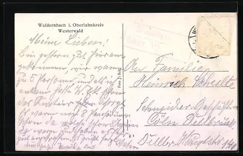 AK Waldernbach /Westerw., Pension Kunz, Gesamtansicht, Westerwaldsee