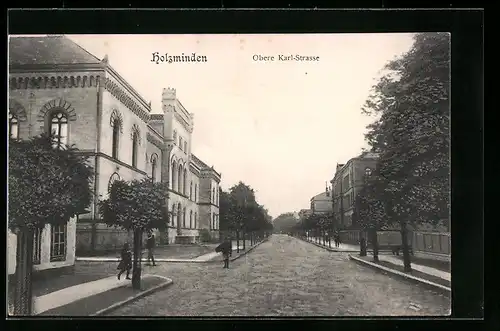 AK Holzminden, Obere Karl-Strasse mit Abzweigen