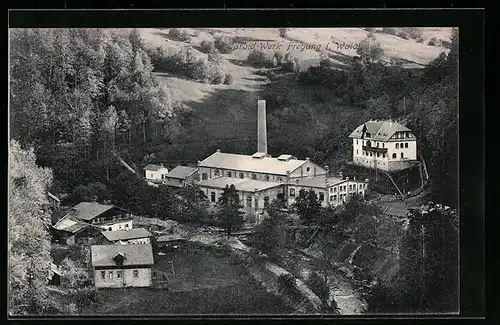 AK Ringelai /Bay., Fabrik Buchberger Leite mit Umgebung aus der Vogelschau