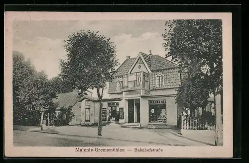 AK Malente-Gremsmühlen, Bahnhofstrasse, Geschäftshaus
