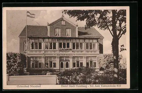AK Niendorf /Ostsee, Hotel Stadt Hamburg, Frontansicht