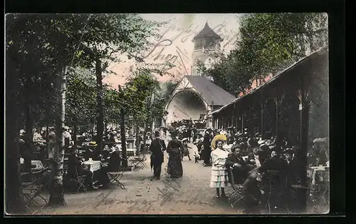 AK Lehe /Weser, Gasthaus Englischer Garten, Konzertplatz