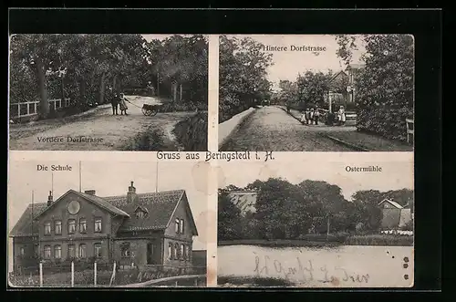 AK Beringstedt i. H., Schule, Ostermühle, Hintere Dorfstrasse