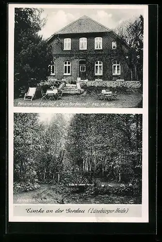 AK Eimke an der Gerdau /Lüneburger Heide, Gast- u. Pensionshaus, Zum Gerdautal, Gartenpartie