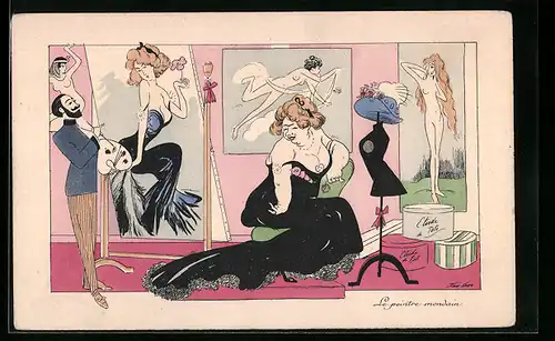 Künstler-AK Xavier Sager: Le peintre mondain