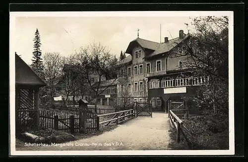 AK Schellerhau, Blick auf das Margarete Cronau Heim des V.D.A.