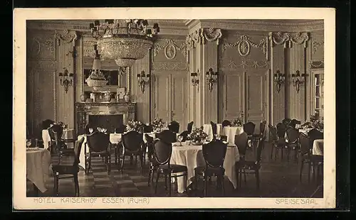 AK Essen /Ruhr, Speisesaal im Hotel Kaiserhof