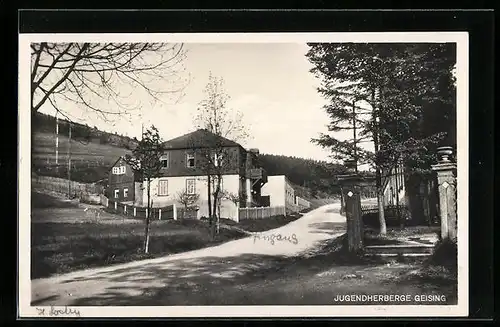 AK Geising, Strassenpartie an der Jugendherberge