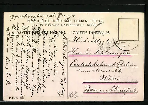 AK St. Petersbourg, Vue générale prise de Vassily-Ostrov, Panorama mit Brücke