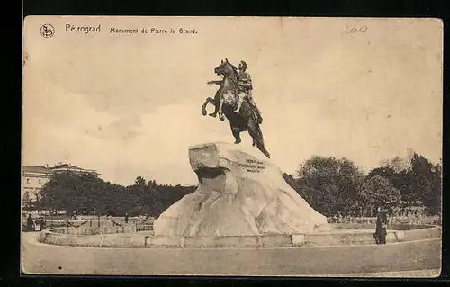 AK Petrograd, Monument de Pierre le Grand
