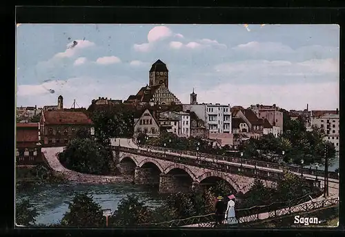 AK Sagan, Brücke mit Teilansicht