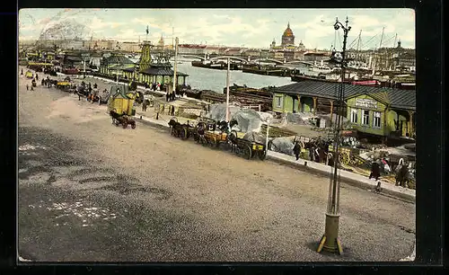 AK St. Pétersbourg, Quai de Nicolas & Perspective sur le Néva