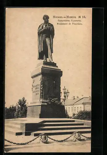 AK Moscou, Monument de Pouchkin