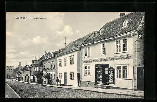 AK Usingen, Obergasse mit Photographischem Atelier