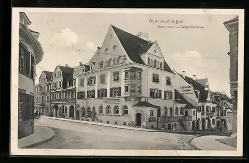 AK Donaueschingen, Ecke Karl- und Zeppelinstrasse