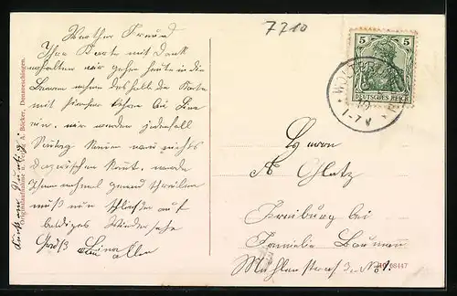 AK Donaueschingen, Ecke Karl- und Zeppelinstrasse