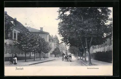 AK Rastatt, Partie in der Bahnhofstrasse