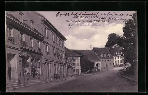 AK Bonndorf, Martinstrasse mit Haus Adolf Würth