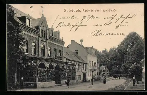 AK Schlebusch, Partie in der Haupt-Strasse