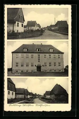 AK Wulften-Sutthausen, Strassenpartie in der Siedlung und Schule