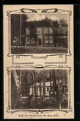 AK Buchholzen b. Berg Born, Restauration Zur Buche, Aussenansichten