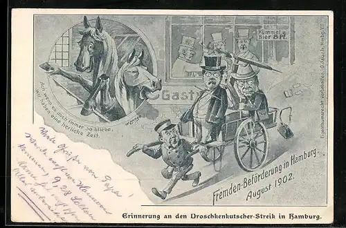 AK Hamburg, Droschkenkutscher-Streik im August 1902