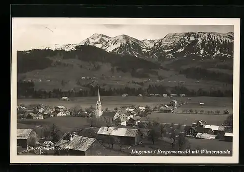 AK Lingenau /Bregenzerwald, Ortsansicht mit Winterstaude