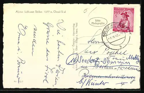 AK Sölden /Ötztal, Teilansicht mit Bergen