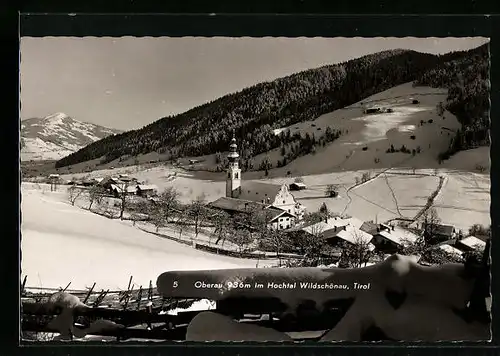 AK Oberau /Wildschönau, Ortsansicht im Winter