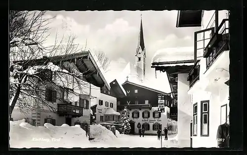 AK Kirchberg, Strassenpartie mit Gasthof Unterm Rain
