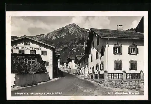 AK Stuben a. Arlberg, Strassenpartie und Gasthof Alte Post
