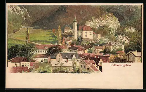 Künstler-AK Kaltenleutgeben, Blick auf den Ort