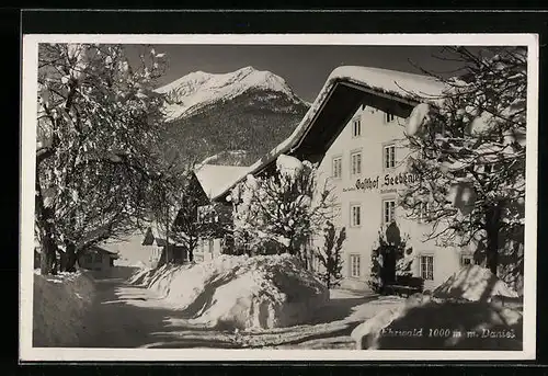 AK Ehrwald, Gasthof Seebensee im Winterkleid