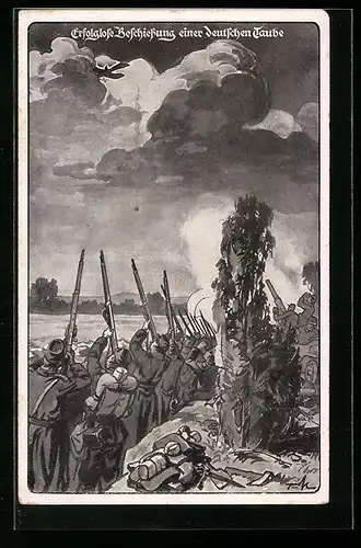 AK Erfolglose Beschiessung eines deutschen Taube-Flugzeuges