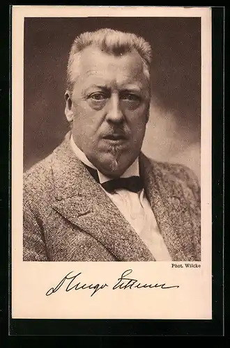 AK Porträt von Hugo Eckener im Anzug