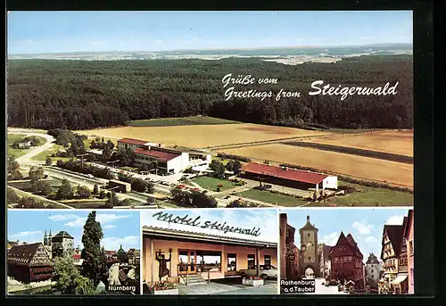 AK Steigerwald, Autobahn-Rasthaus-Motel, Nürnberg, Rothenburg o. d. Tauber