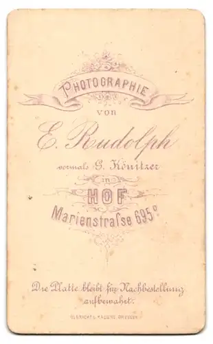 Fotografie E. Rudolph, Hof, Marienstr. 695 D, Bürgerliche Dame mit Kragenbrosche