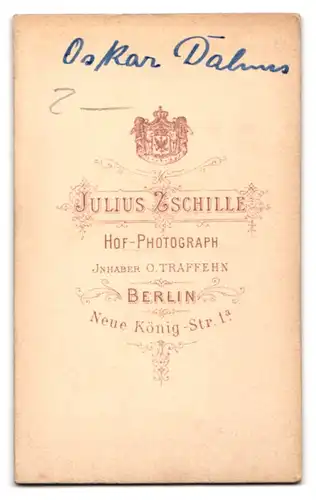 Fotografie Julius Zschille, Berlin, Herr Oskar Dahms