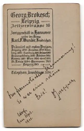 Fotografie Georg Brokesch, Leipzig, junger Mann D. Gotthalter, 1910