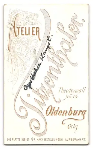 Fotografie F. Titzenthaler, Oldenburg i. Gr., Herr Haupt, Apotheker aus Oldenburg